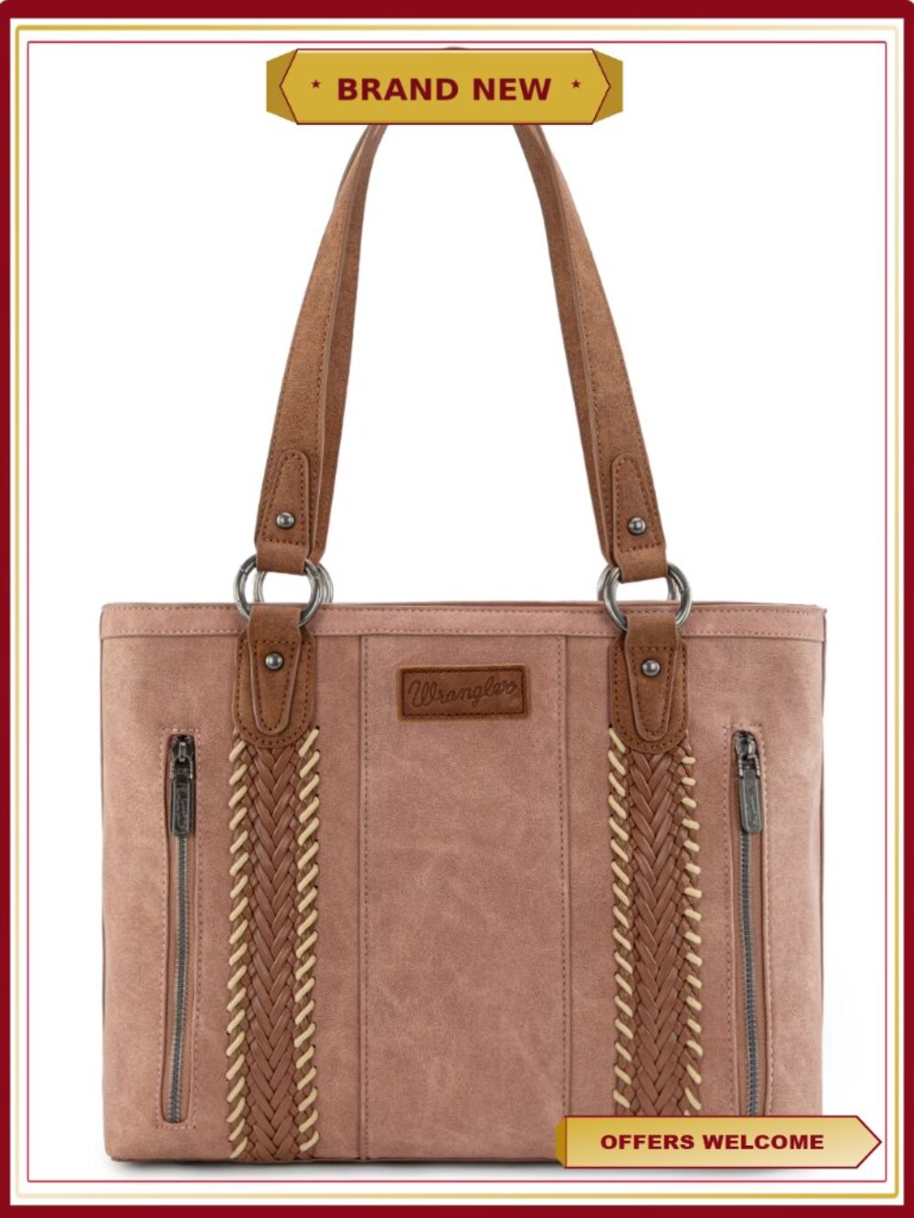 Wrangler Multi-Pocket Western Tote Shoulder Handbag